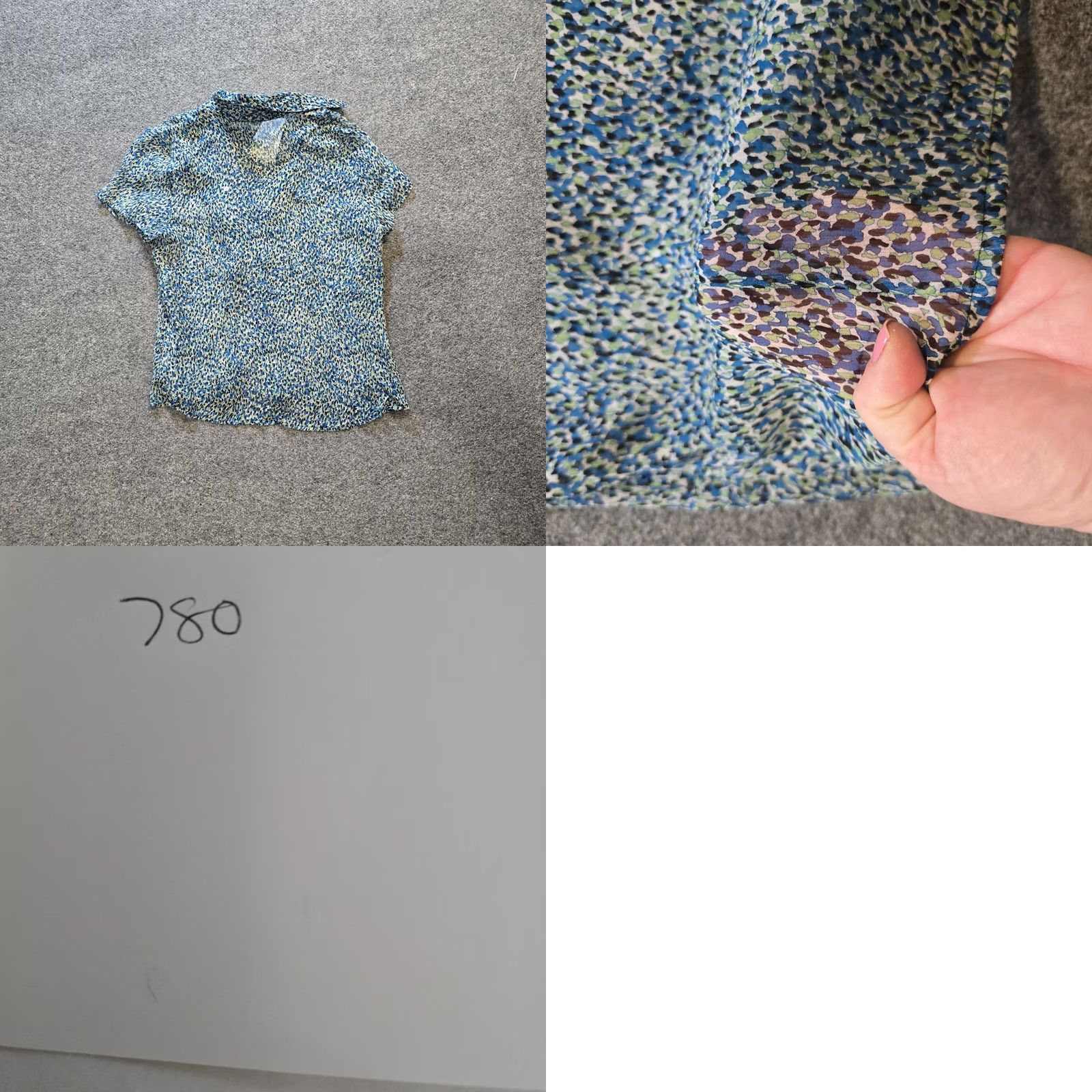 Charter Club Charter Club Blouse Shirt Womens 8P Petite Blue Abstract Silk Button Up Sheer Casual Size M / US 6-8 / IT 42-44 - 8 Thumbnail
