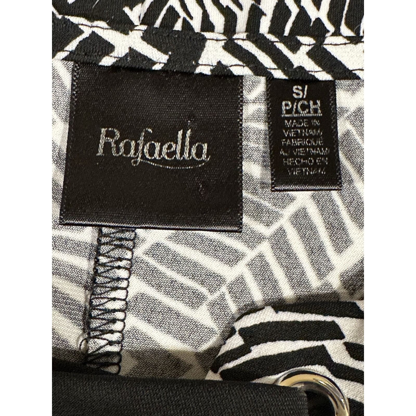 Other Rafaella Cold Shoulder Top SM Black White Print Blouse Size S / US 4 / IT 40 - 6 Thumbnail