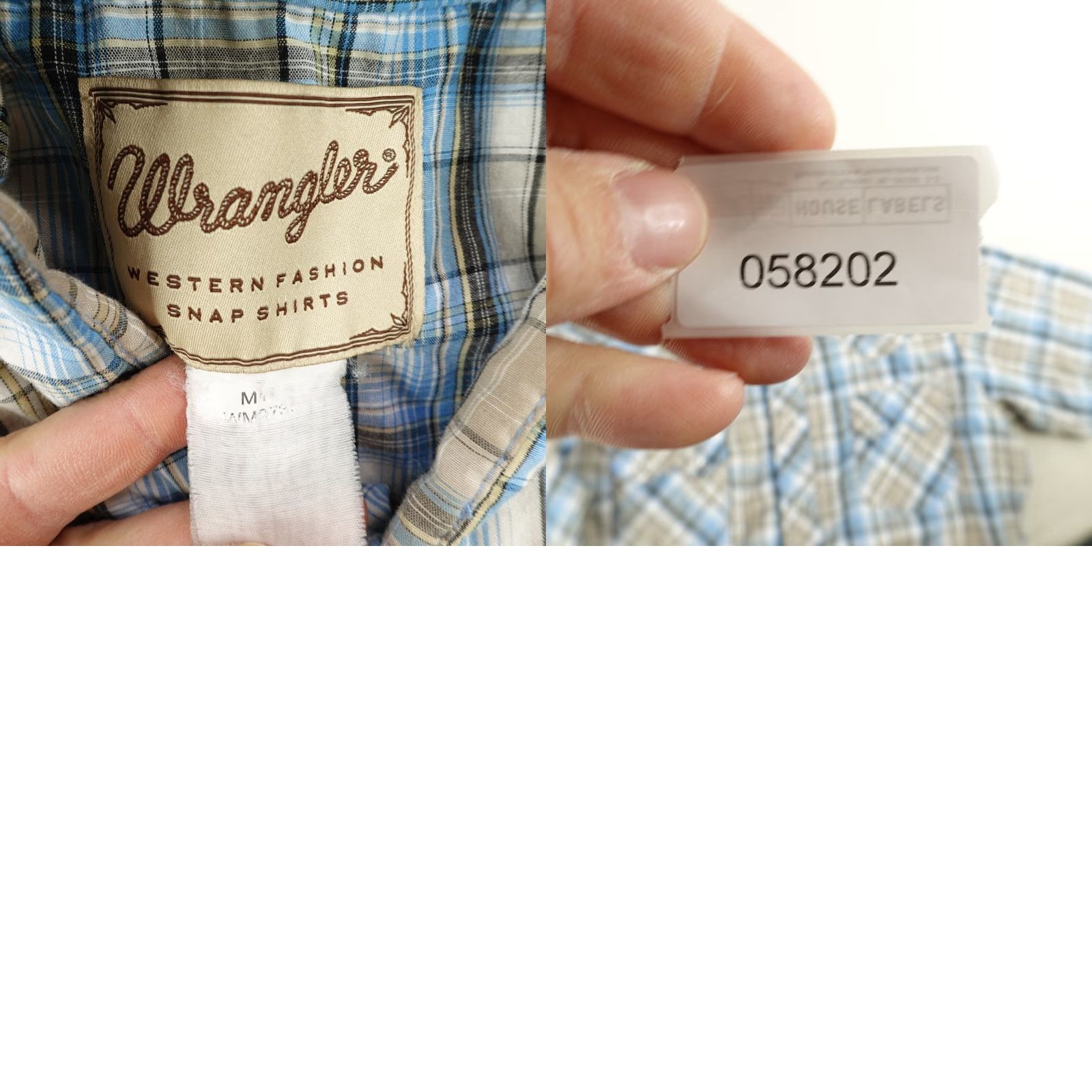 Wrangler VINTAGE Wrangler Shirt Mens M Blue Beige Plaid Western Saw Tooth Pearl Snap Rodeo Cowboys Size US M / EU 48-50 / 2 - 8 Thumbnail