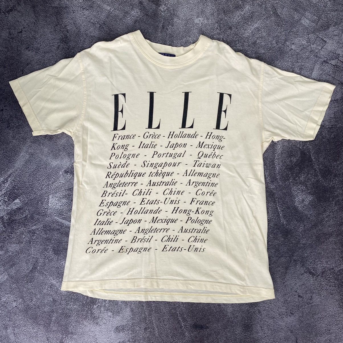 Designer × Japanese Brand Vintage Very Rare Elle Paris Tee Size US L / EU 52-54 / 3 - 1 Thumbnail