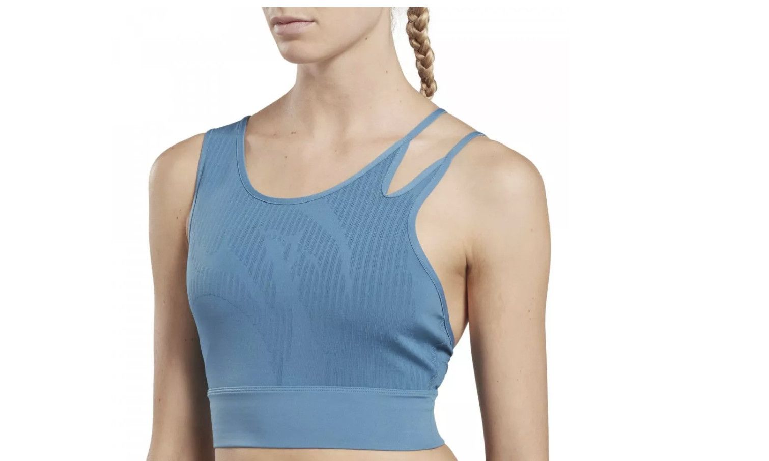 Reebok Reebok HT6110 Seamless Training Crop Top Blue ( S ) Size S / US 4 / IT 40 - 1 Thumbnail