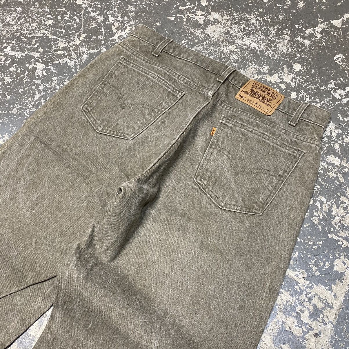 Japanese Brand × Levi's × Vintage Vintage Levi’s 550 Green/Brown Relaxed Denim Jeans USA 90s Size US 37 - 9 Thumbnail