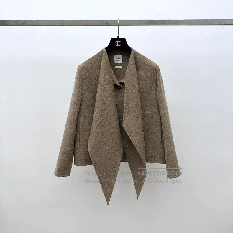 Hermes Hermes Wool and Leather Combination Coat Size XXS / US 00 / IT 34 - 1 Thumbnail