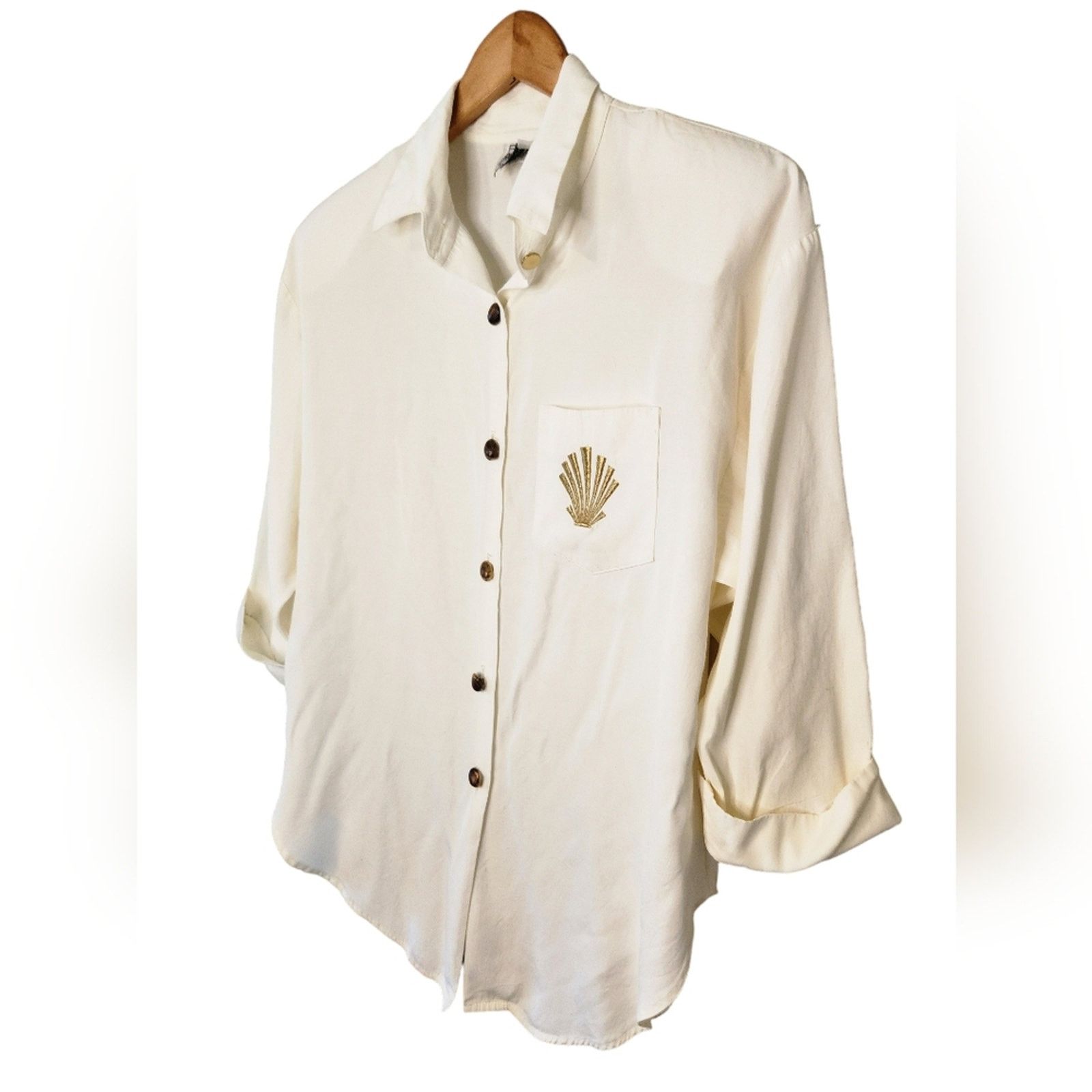 Vintage Vintage R&M Richard's shell button Coastal top Large 12 Size L / US 10 / IT 46 - 4 Thumbnail