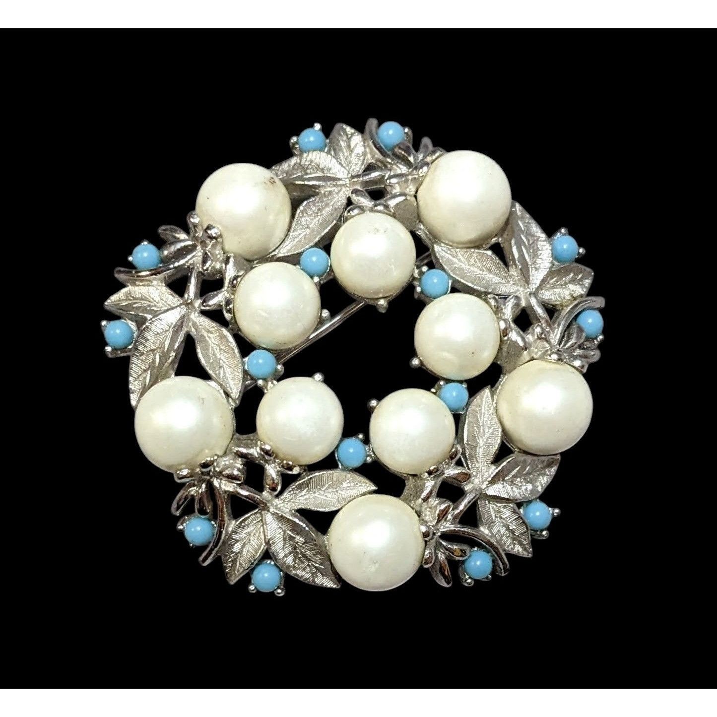 Other Vintage Sarah Coventry Blue And Silver Floral Wreath Brooch Size ONE SIZE - 2 Thumbnail