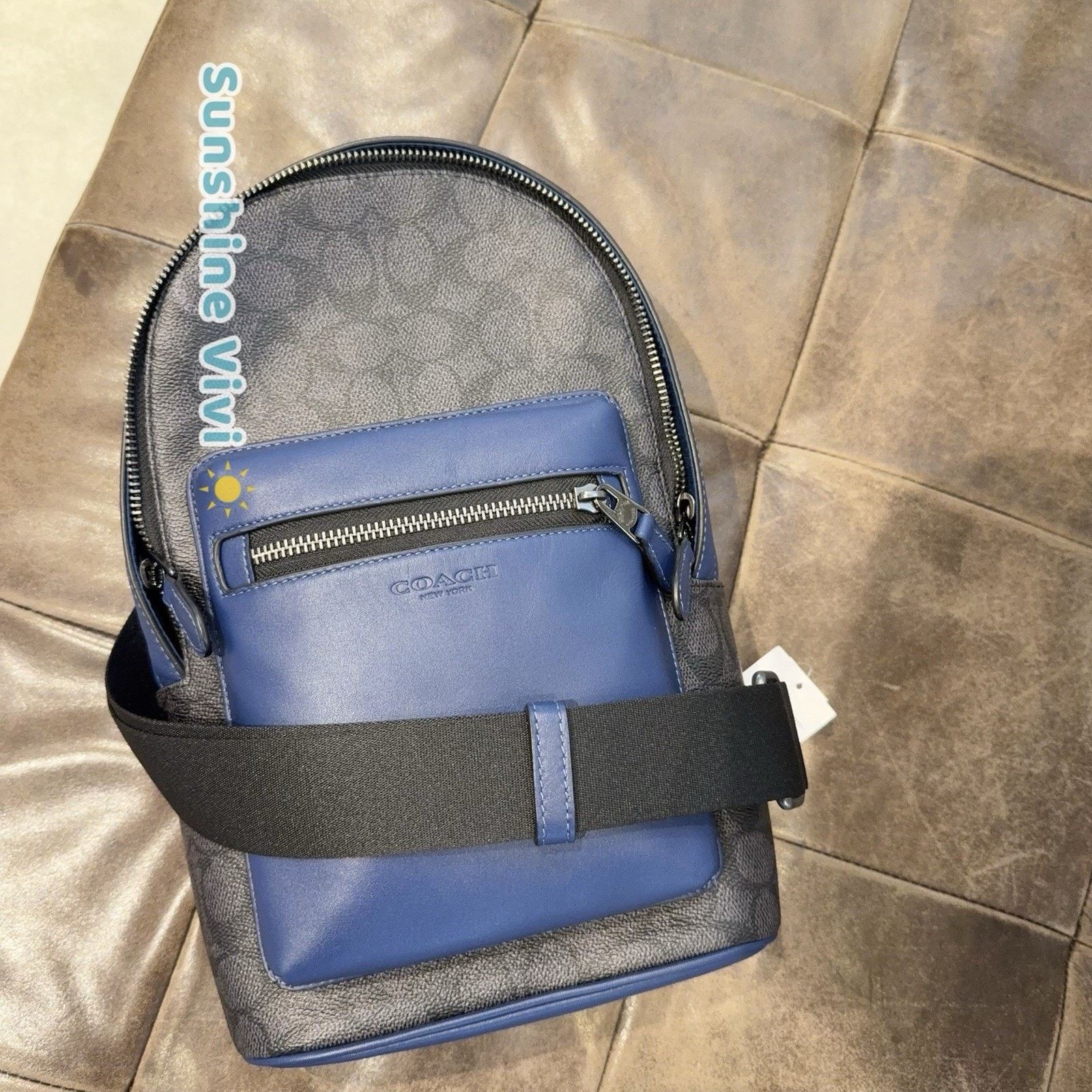 Coach NWT COACH CAX45 West Pack Colorblock Leather Deep Blue Size ONE SIZE - 1 Thumbnail