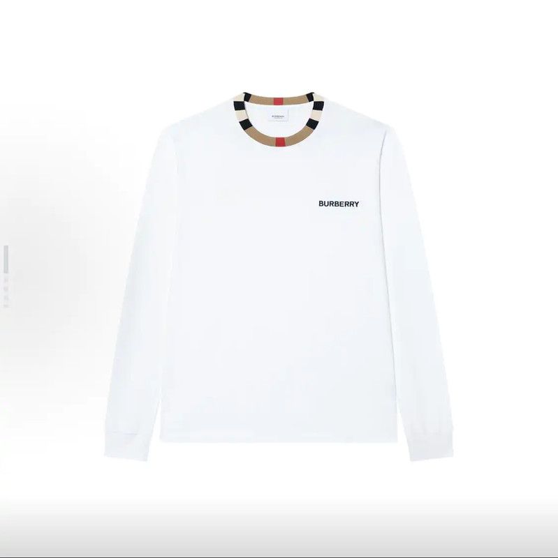 Burberry Burberry Logo Check Long Sleeve Sweatshirt Size US S / EU 44-46 / 1 - 1 Thumbnail