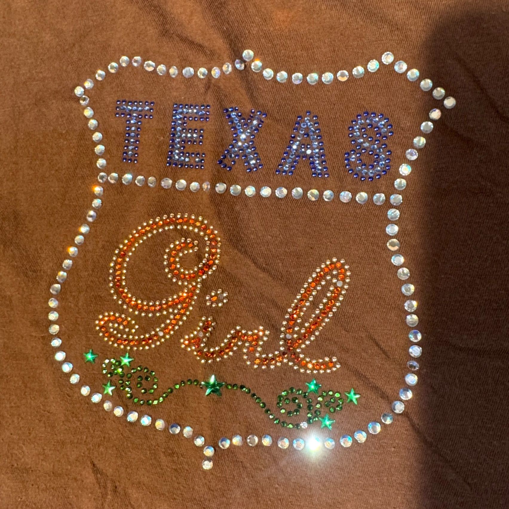 Vintage hyp Shirt Petites PXL Brown Rhinestone Logo All Seasons T-Shirt Size XL / US 12-14 / IT 48-50 - 3 Thumbnail