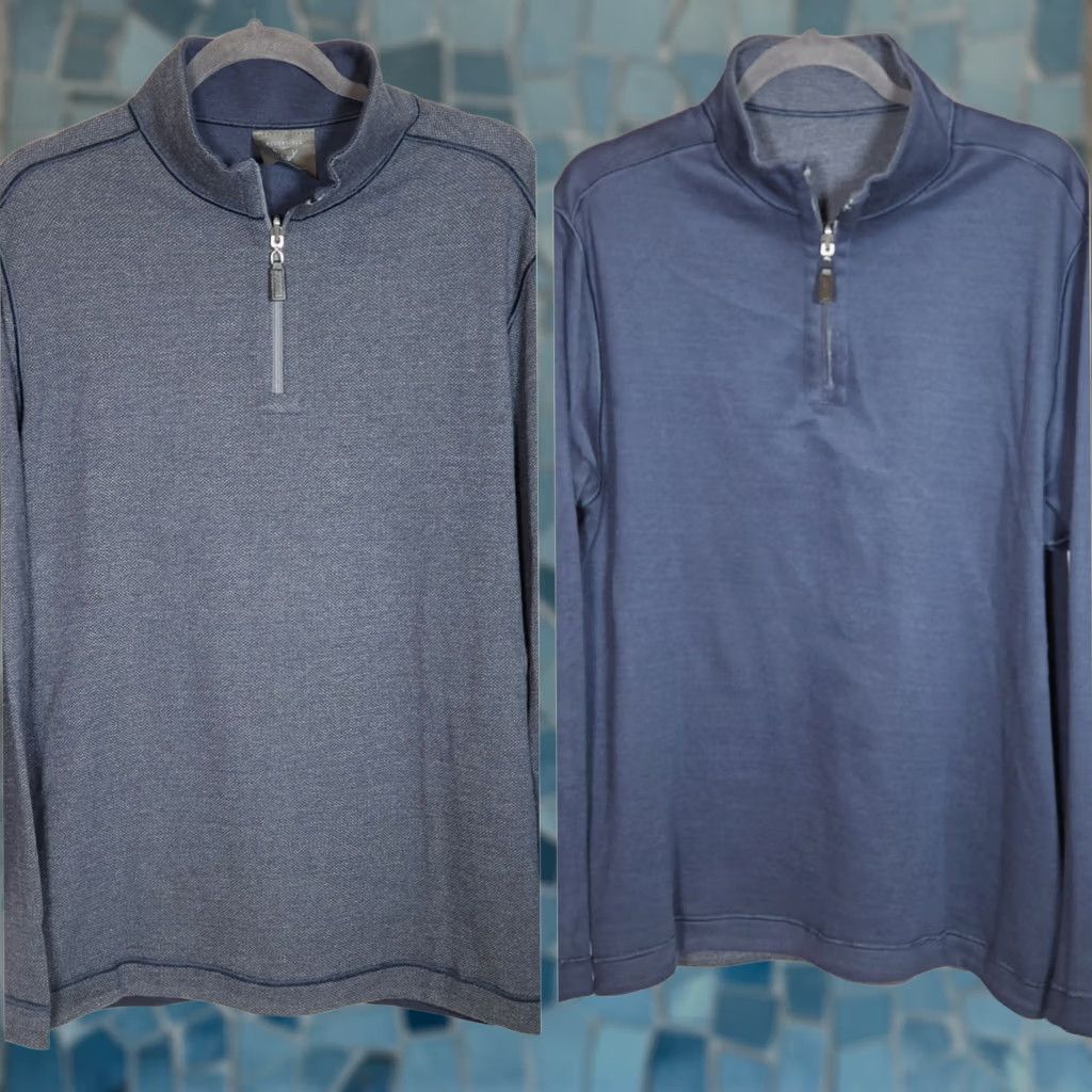 Vintage Nicoby Melange Textured Reversible 1/4 Zip Sweater Pullover Gray / Blue Men's L Shirt Size US L / EU 52-54 / 3 - 1 Thumbnail
