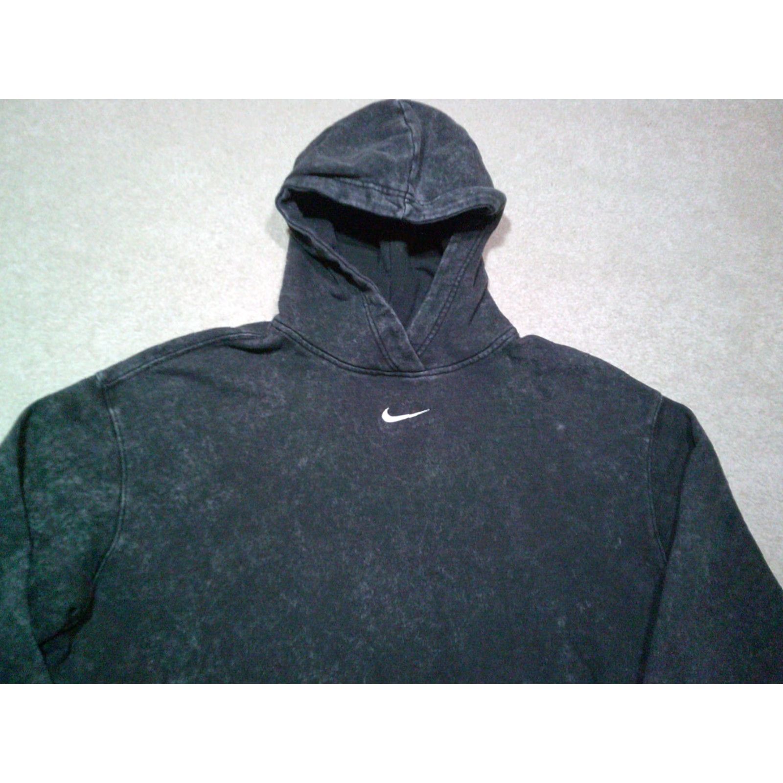Nike Nike Center Swoosh Hoodie Sweatshirt Men Large Black Gray Nike Air Logo Pullover Hooded Sweatshirt, Regular Fit, Knit Cotton, Long Sleeve, - Size US L / EU 52-54 / 3 - 3 Thumbnail