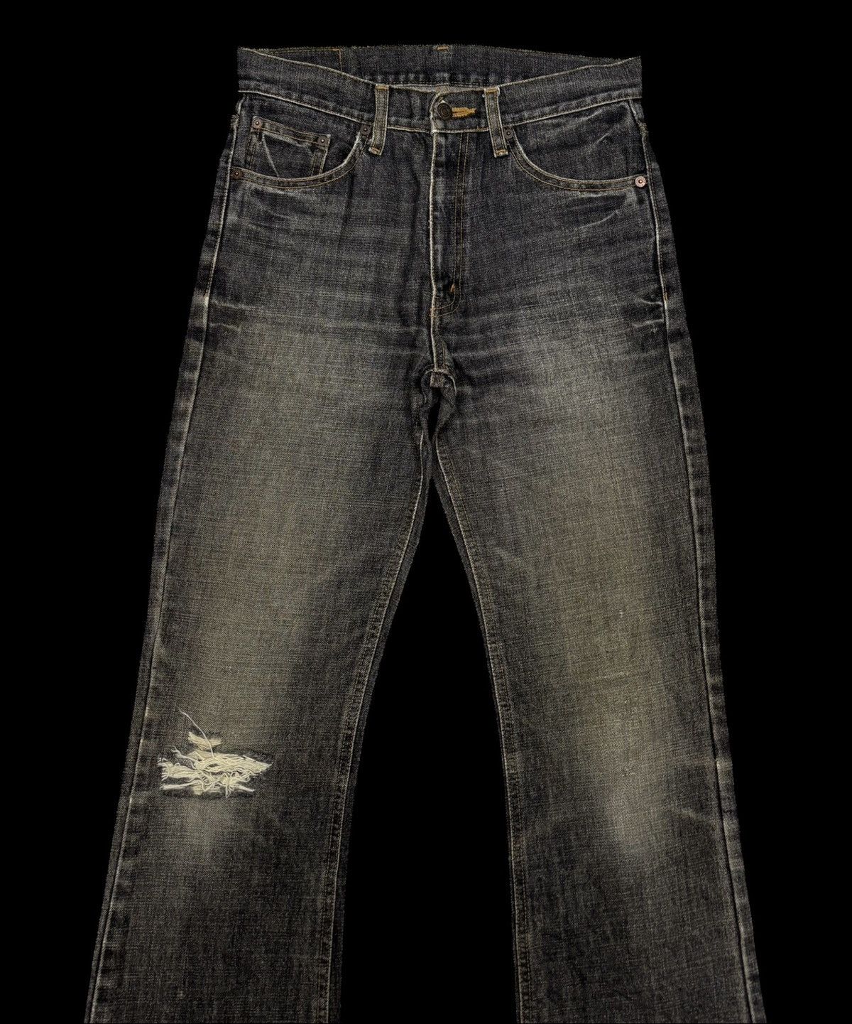 If Six Was Nine 💥FLARE JEANS 80s Style Muddy Bobson Bootcut Distress Denim Size US 29 - 4 Thumbnail