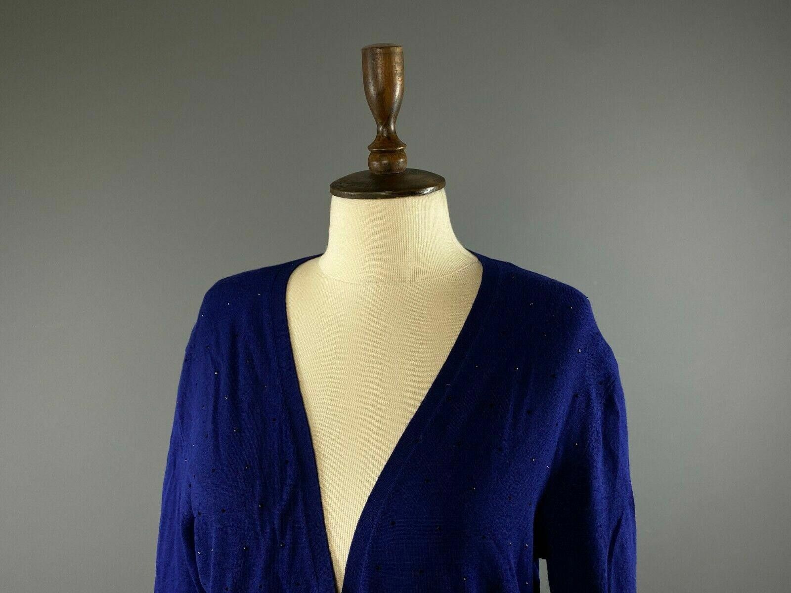 Kokaine Ladies Kookai Blue V-Neck Viscose Cardigan Sweater Size 3 Size M / US 6-8 / IT 42-44 - 2 Thumbnail