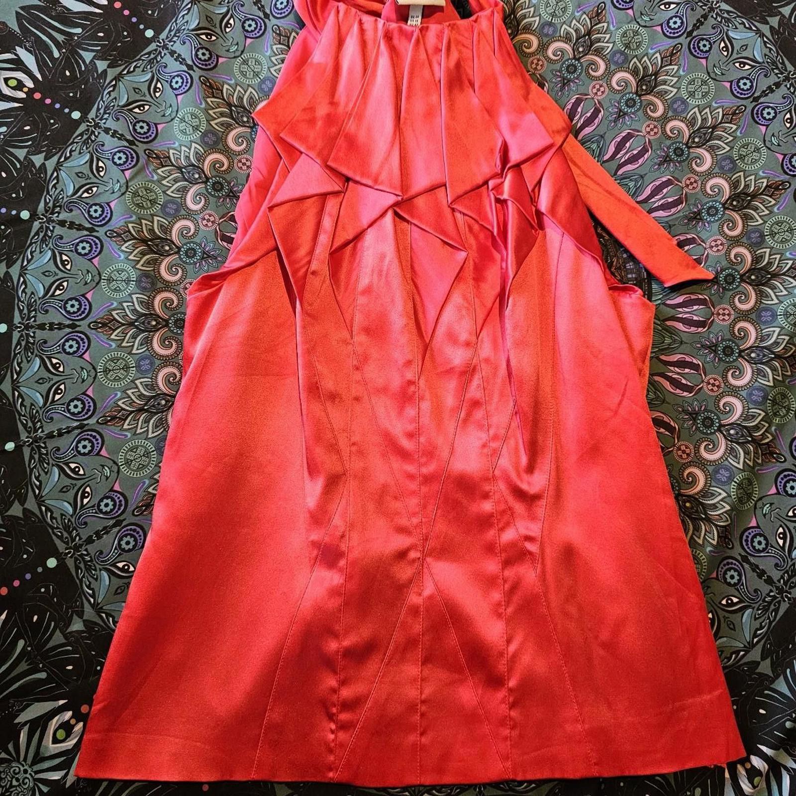 Designer Karen Millen Hot Pink Silk Blouse Size L / US 10 / IT 46 - 6 Thumbnail