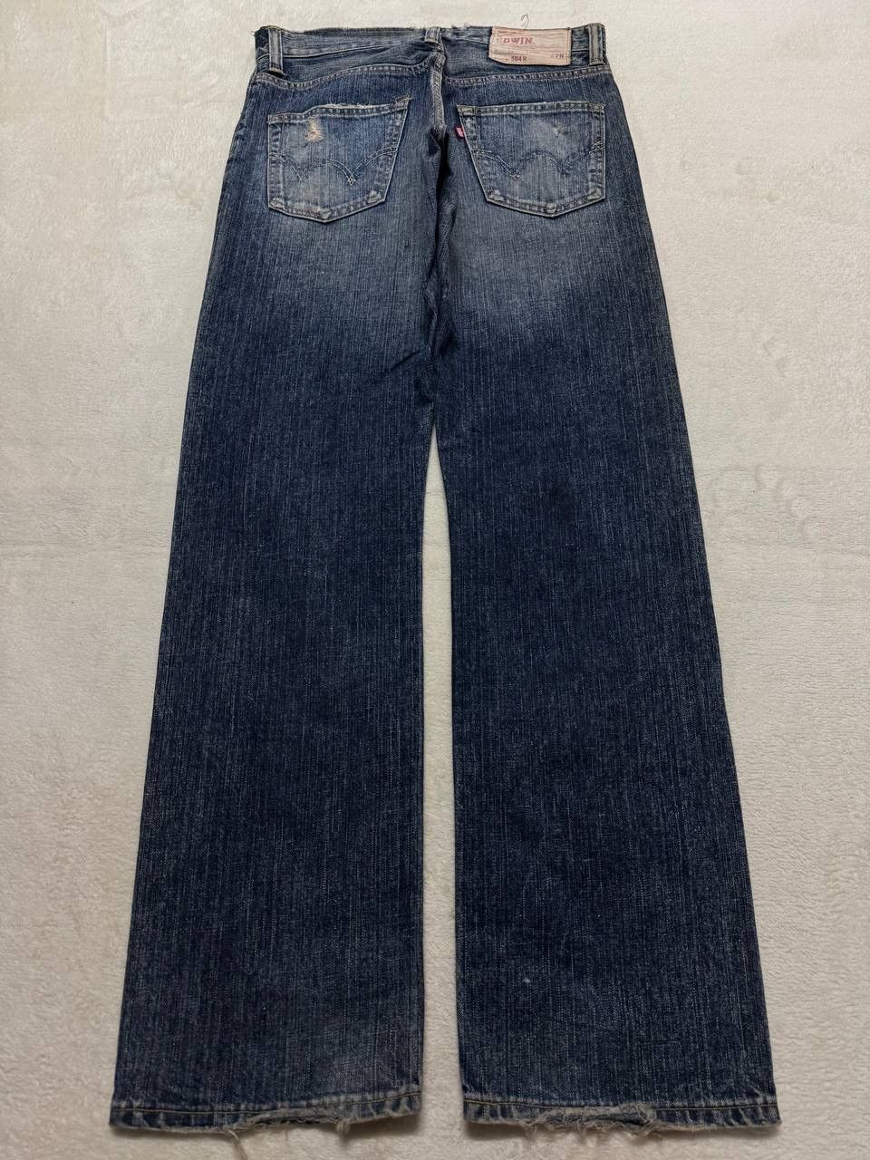 Edwin WIDE 90s Edwin 504R Mudwash Sick Distress Ripped Denim Jean Size US 30 / EU 46 - 15 Thumbnail