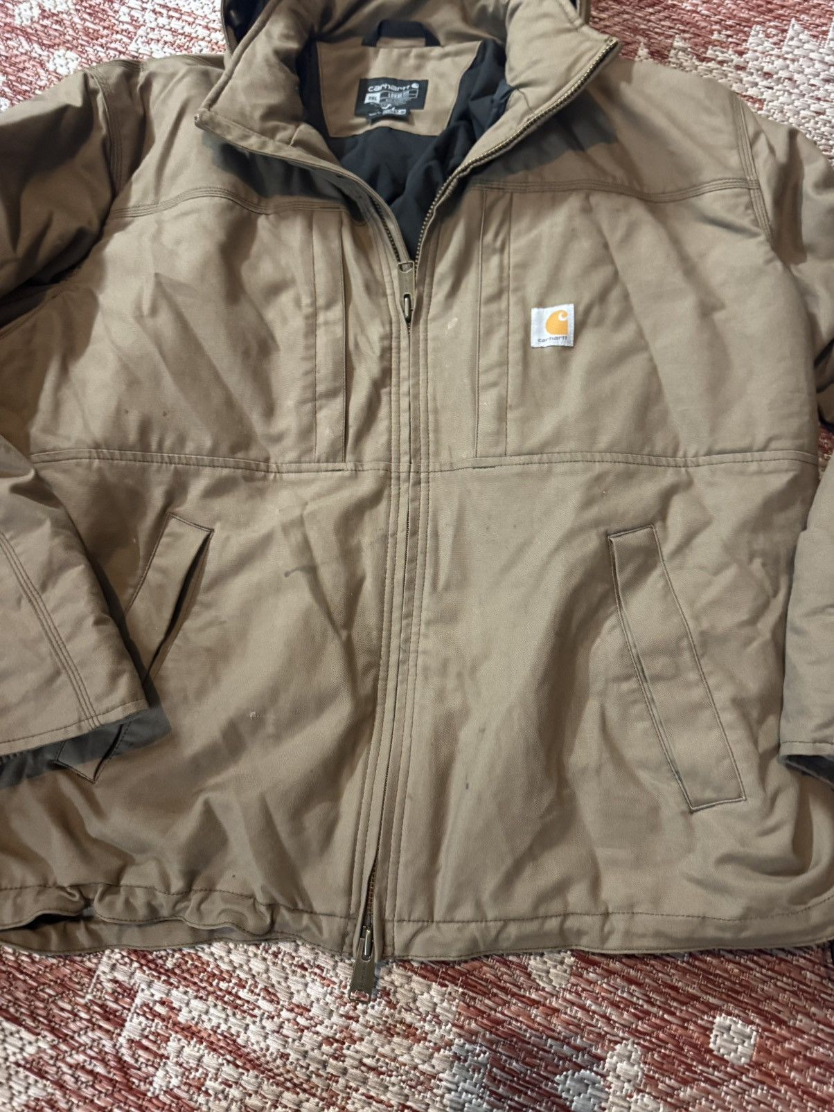 Carhartt Carhartt Work Jacket Tan Multi Pocket Sz XXL Removable Hood Size US XXL / EU 58 / 5 - 2 Thumbnail