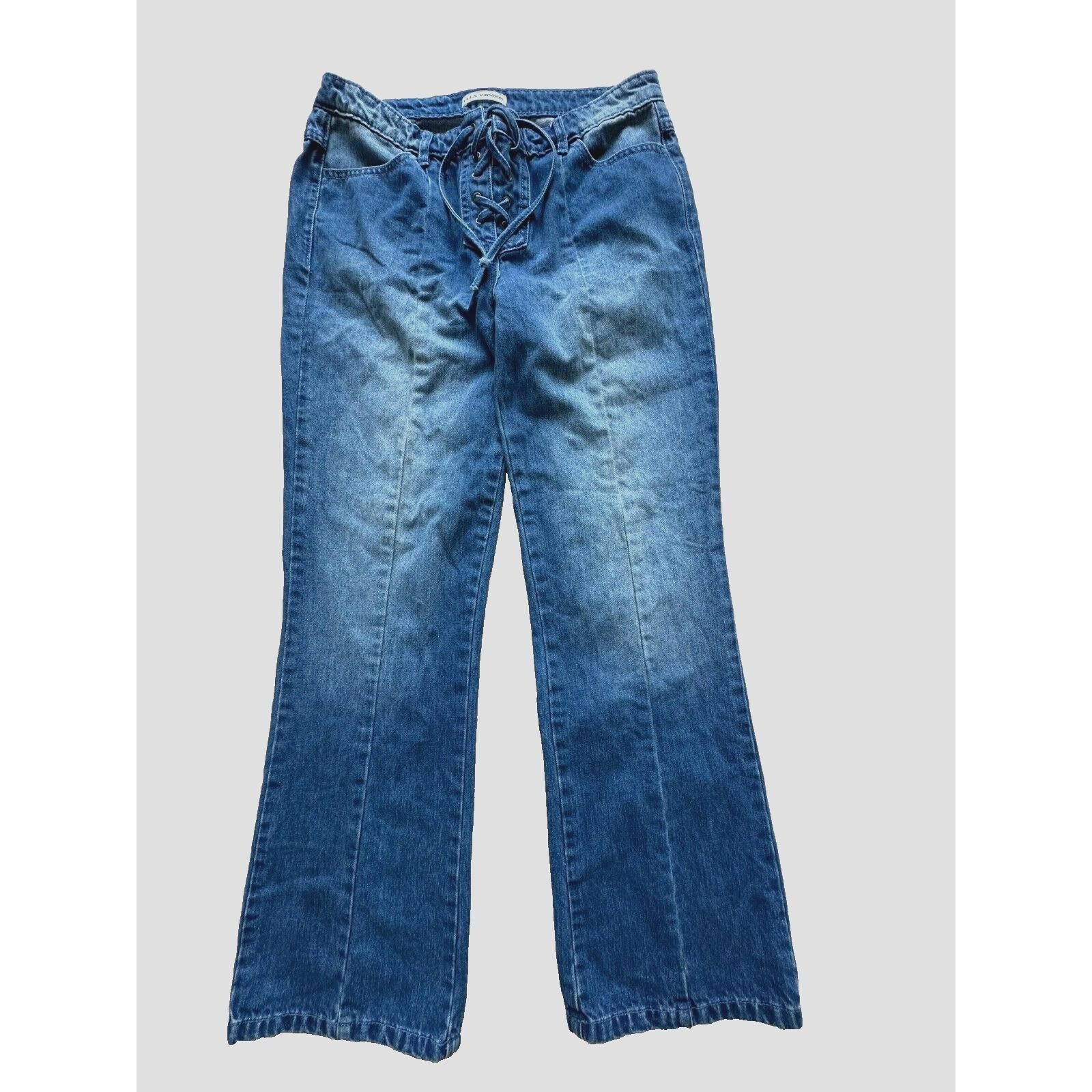 Designer ULLA JOHNSON Alex Jeans Size 6 Lace up Blue Size 28" / US 6 / IT 42 - 3 Thumbnail