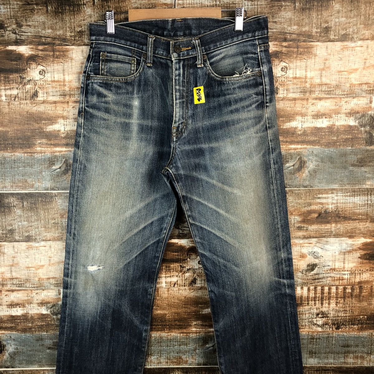 Japanese Brand Uniqlo Blue faded Distressed Denim Pants #A1396 Size US 30 / EU 46 - 5 Thumbnail
