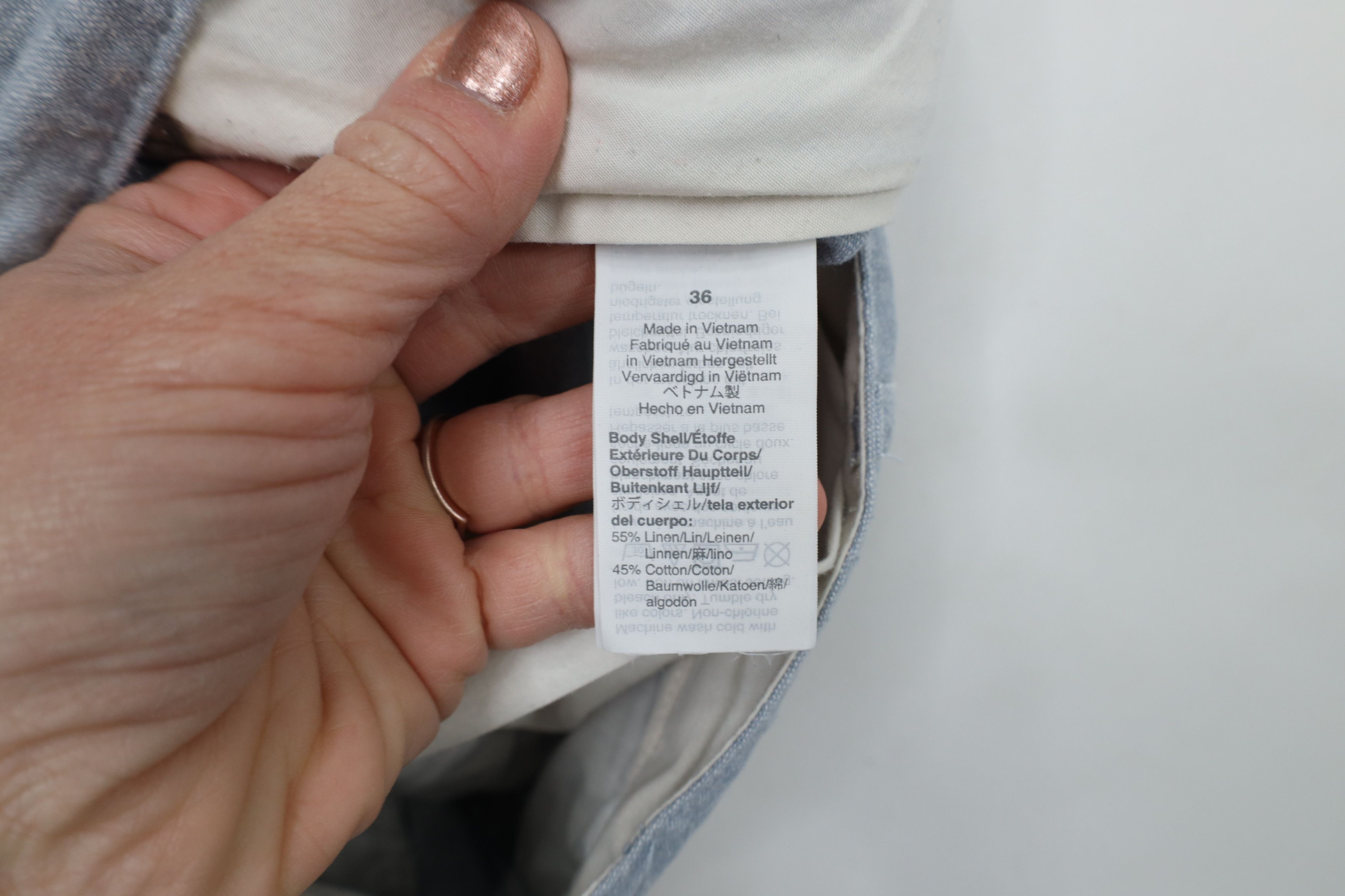 J.Crew × Vintage J Crew Gramercy Above Knee Linen Blend Chambray Shorts Blue Size US 38 / EU 54 - 9 Thumbnail