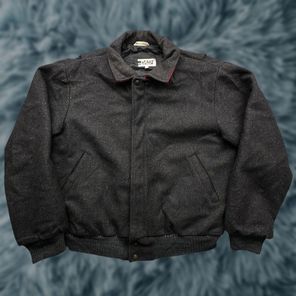 ASH VINTAGE Dash Pure Wool Bomber Jacket Mens 44 Large Dark Gray Lined Full Zip Jacket Mens 44 Large Dark Gray Lined Full Zip Size US S / EU 44-46 / 1 - 1 Thumbnail