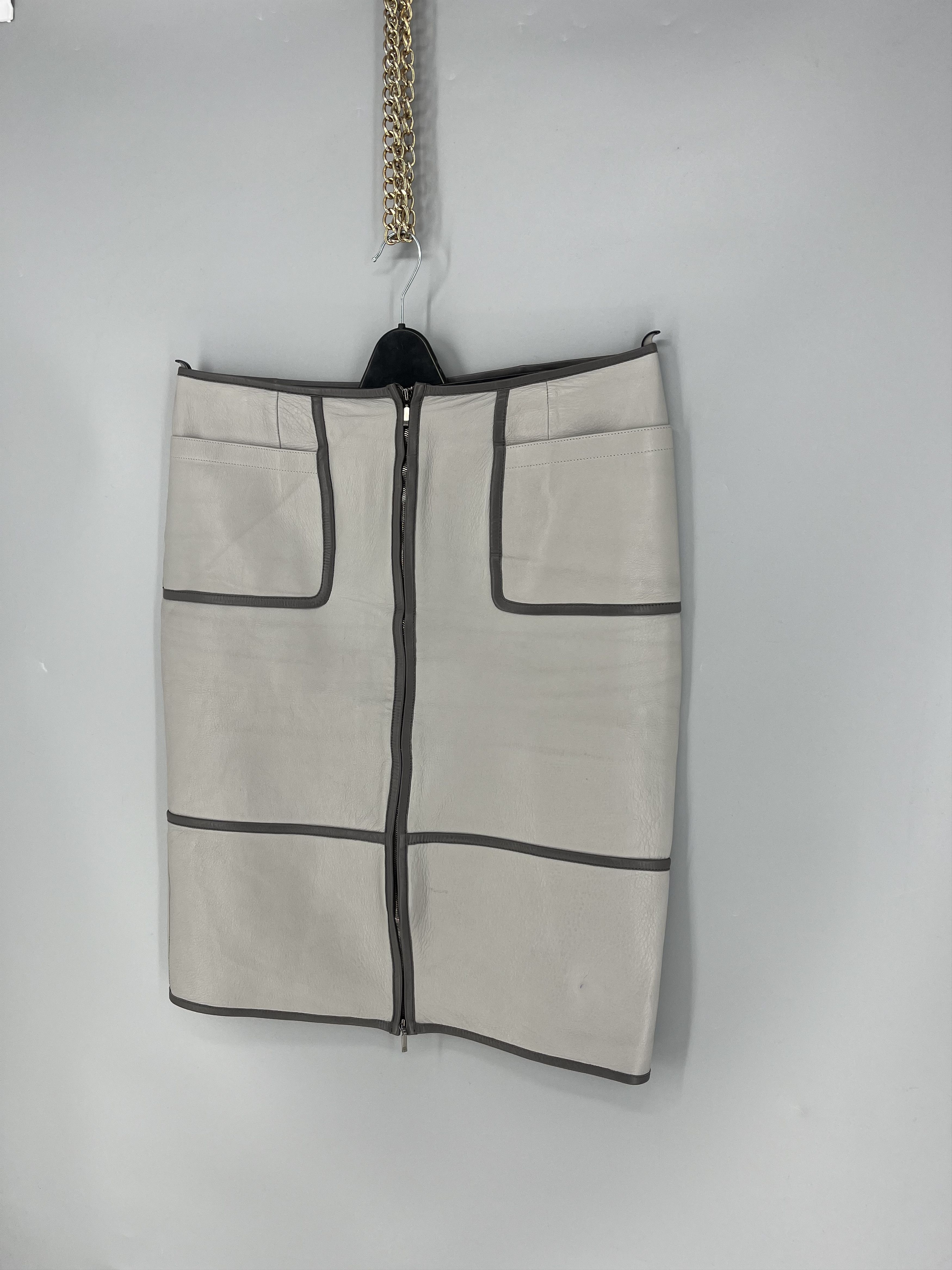 Escada Escada Vintage Leather Zip Skirt Size 40 Size 40" / US 18 - 3 Thumbnail