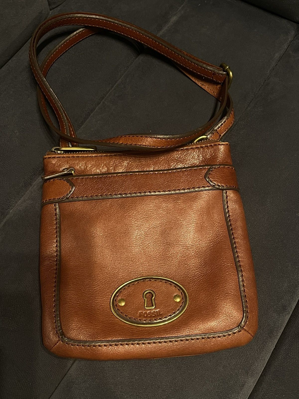 Fossil Fossil Key Per Crossbody Bag Brown Smooth Leather Small Size ONE SIZE - 4 Thumbnail