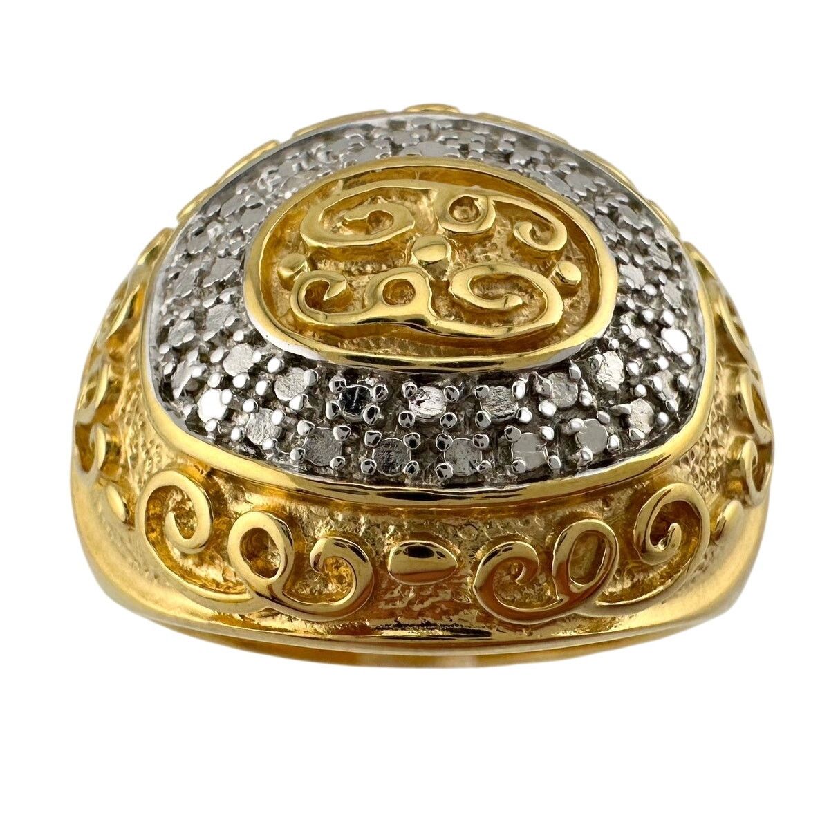 Other Gold and Silver Statement Ring with Ancient Motif - Size 7.5 Size ONE SIZE - 1 Thumbnail