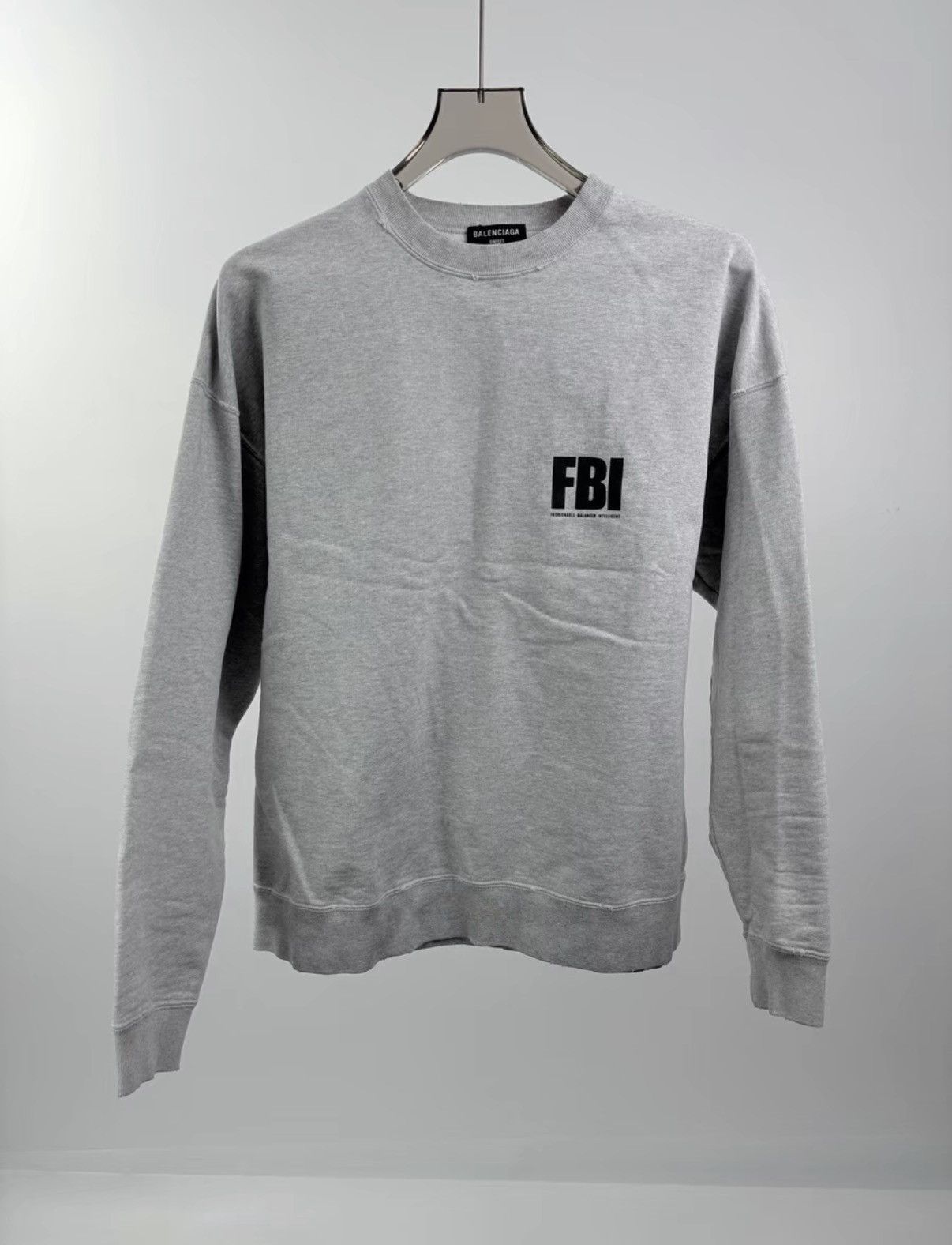 Balenciaga BALENCIAGA FBI Gray Long Sleeve Sweatshirt K1 Size US XS / EU 42 / 0 - 1 Thumbnail