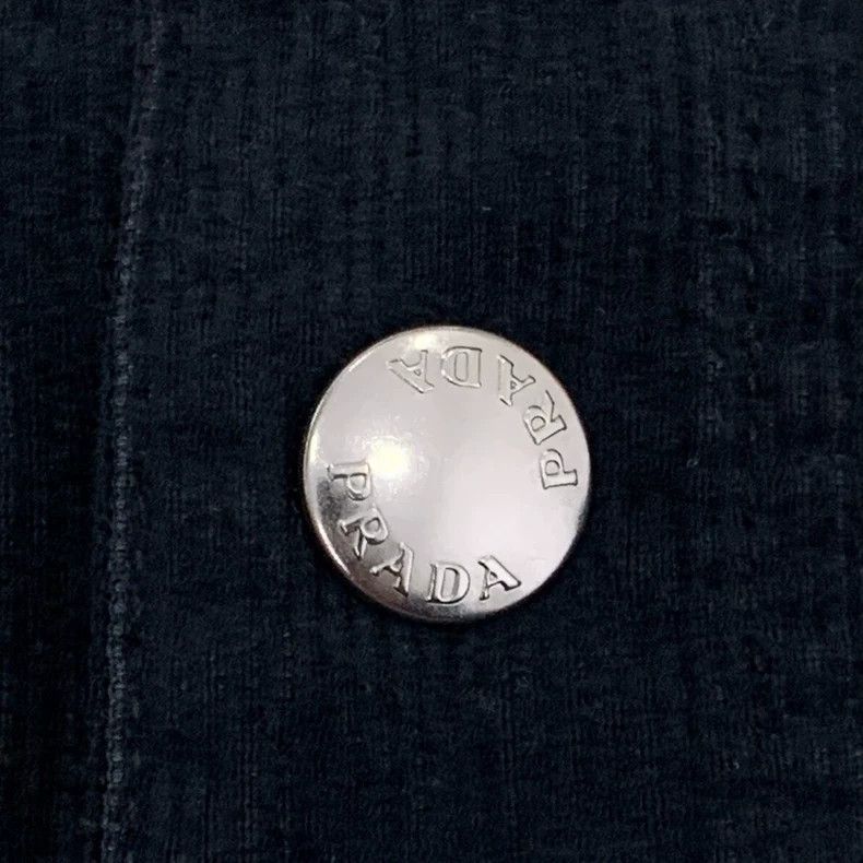 Prada PradaDark blue triangle label cotton lapel single-breasted Size US XL / EU 56 / 4 - 6 Thumbnail
