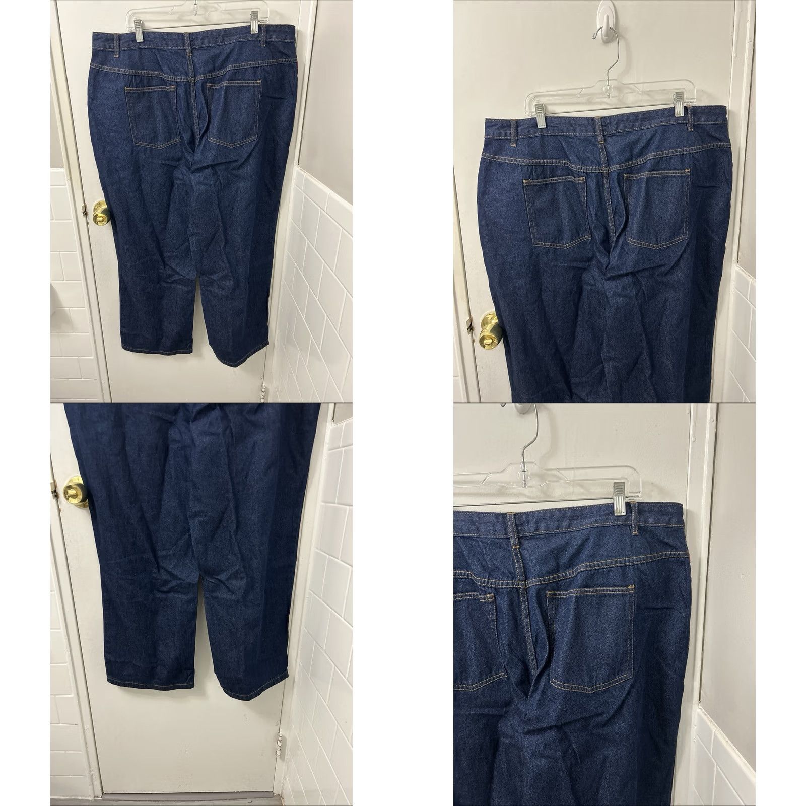 Vintage Woman Within Jeans Womens 20x28 Dark Wash Natural Fit Straight Leg Denim NWT Size 42" / US 20 - 8 Thumbnail