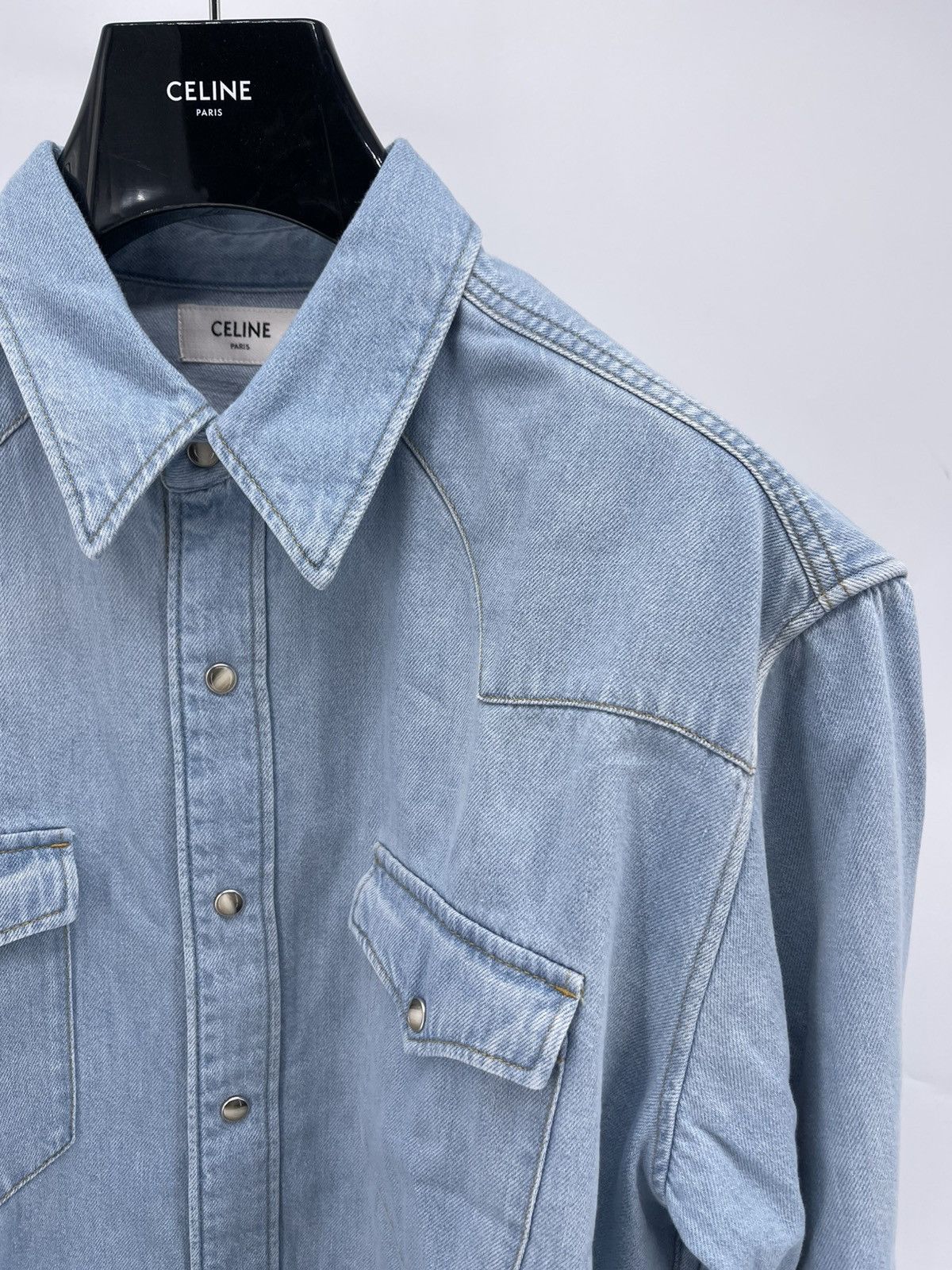 Celine Celine western denim blue shirt size S Size US S / EU 44-46 / 1 - 2 Thumbnail