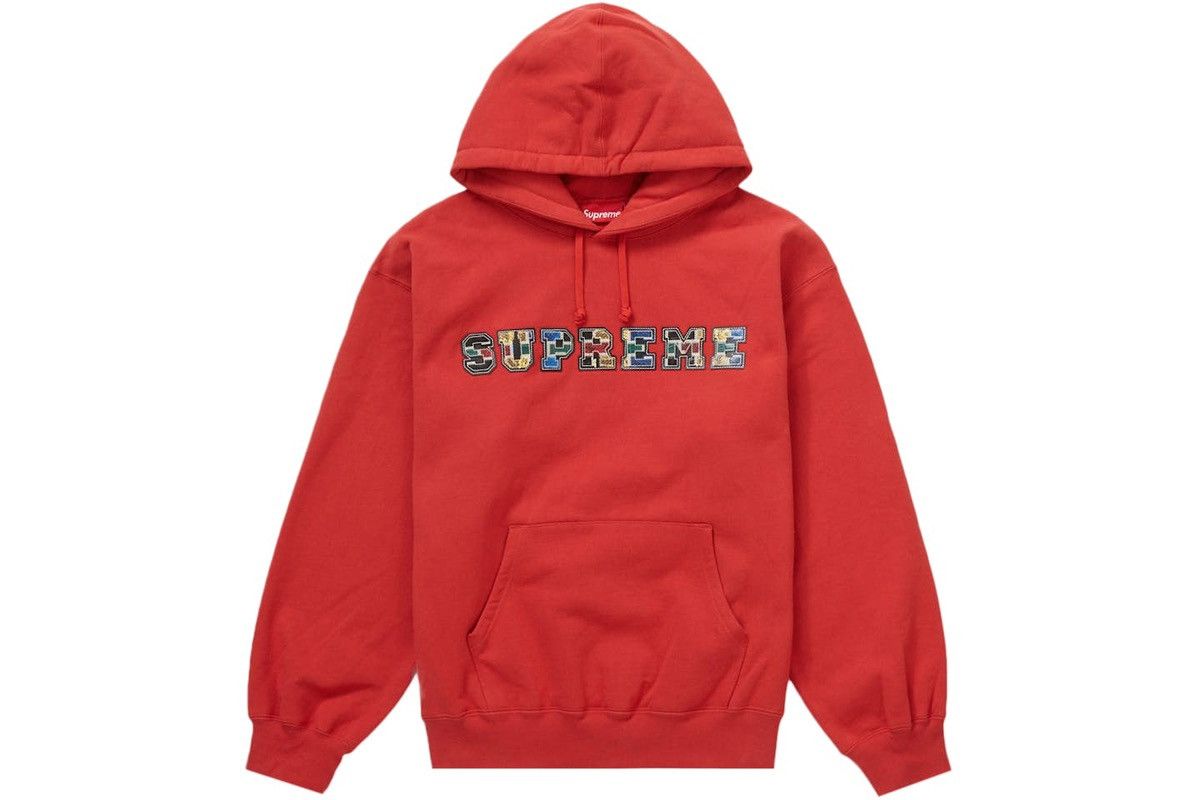 Supreme Supreme Collegiate Patchwork Leather Hooded Sweatshirt Size US M / EU 48-50 / 2 - 2 Thumbnail