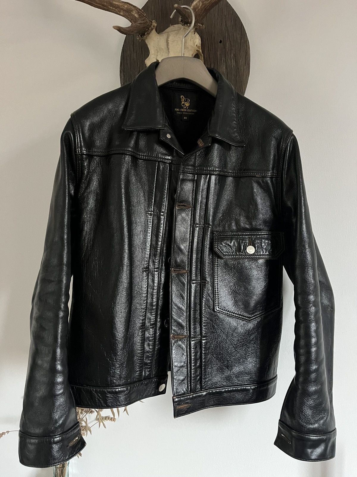 FINE CREEK LEATHERS-Richmond in Black horsehide
