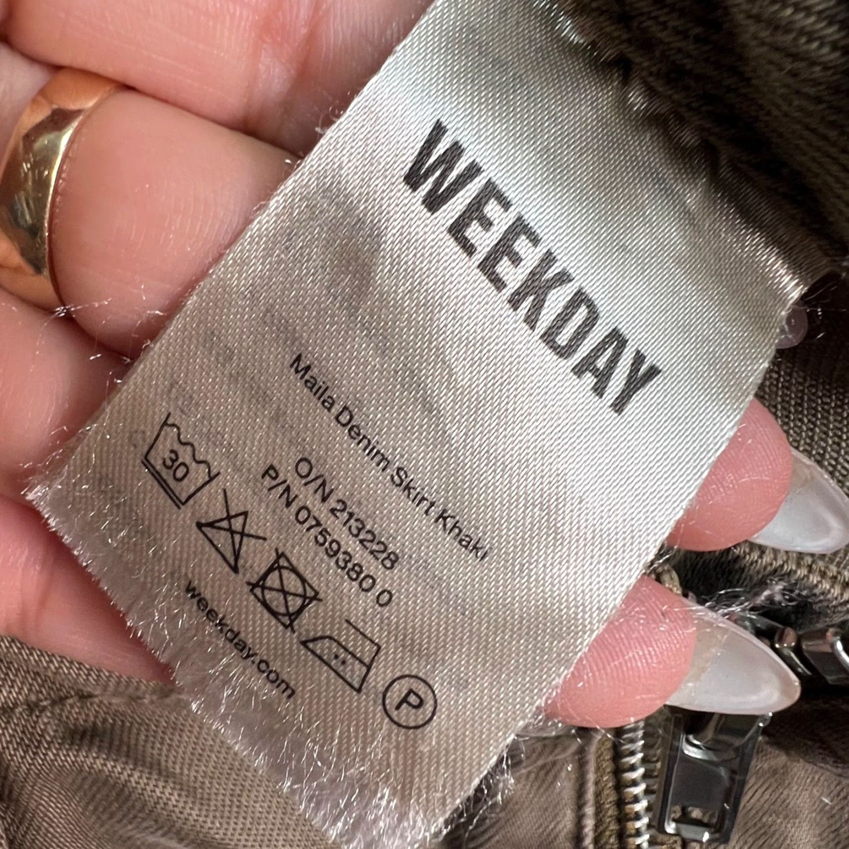 Weekday Weekday Mini Skirt Womens 30 Brown Cotton Denim W/Zipper Front Pockets Size 30" / US 8 / IT 44 - 4 Thumbnail