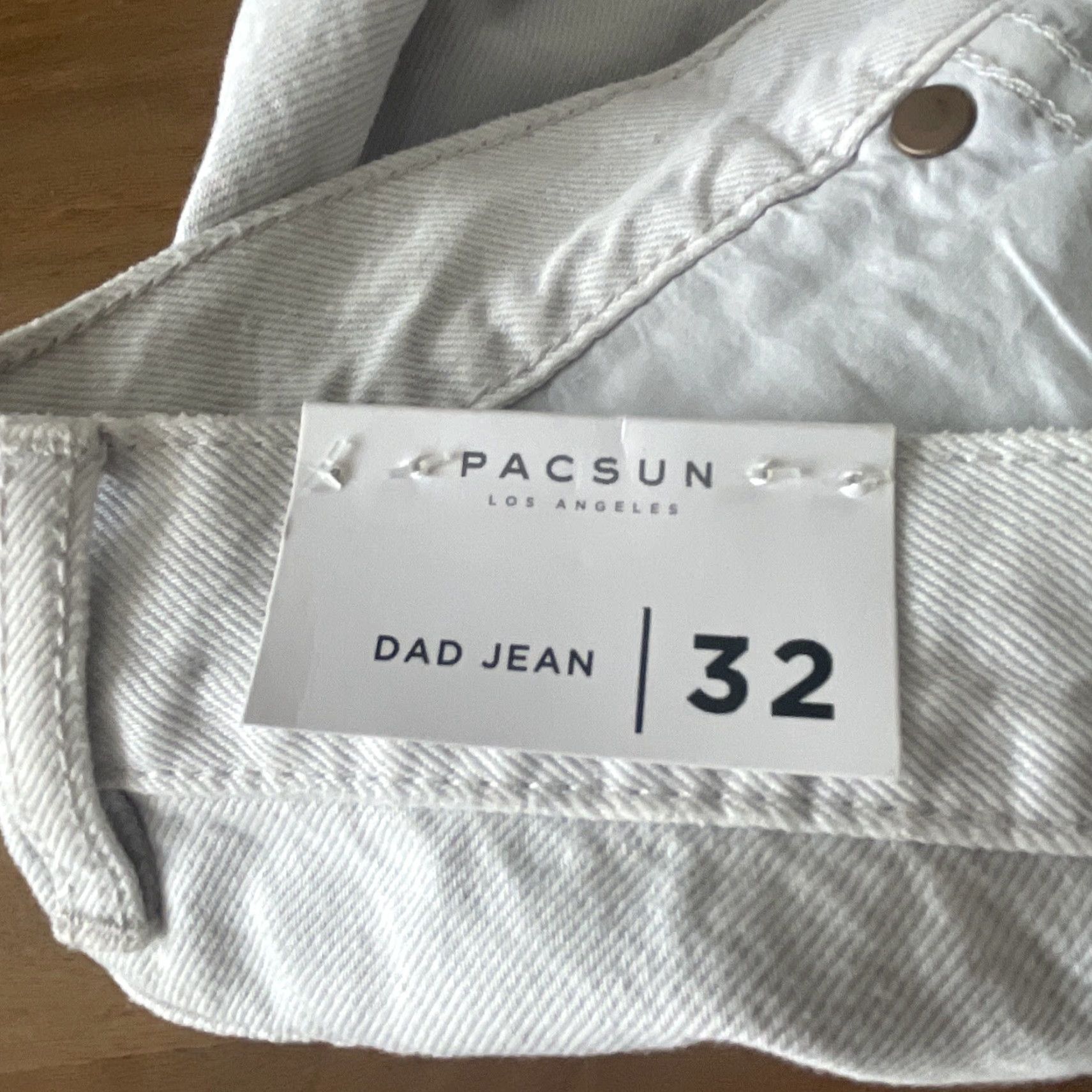 Pacsun Pacsun Denim Dad Jeans Womens 32 Jeans Distressed Relaxed Button Fly White 100% Cotton Baggy 80s 90s Hip Hop Punk Retro Womens Size 24" / US 00 / IT 34 - 3 Thumbnail