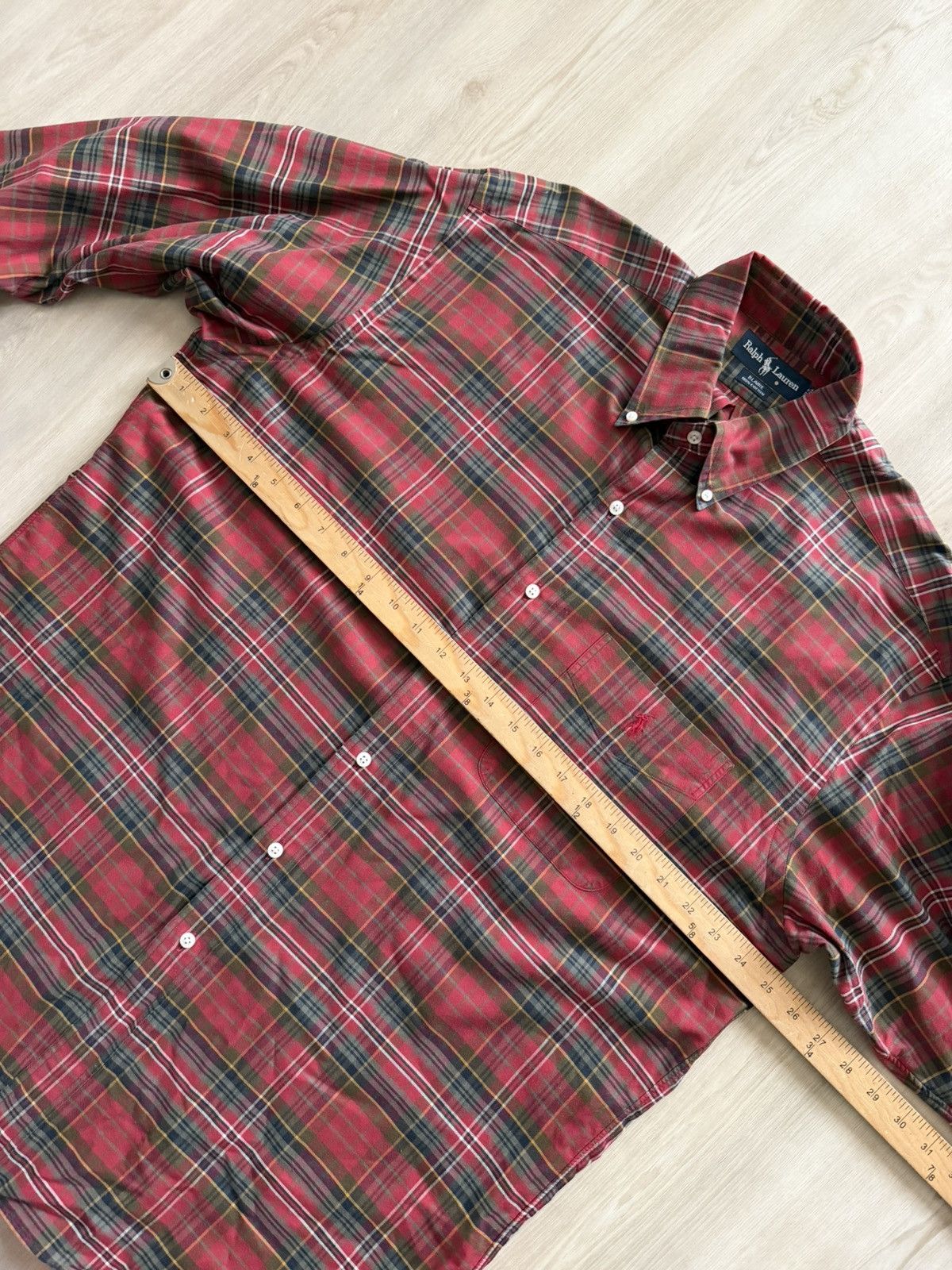 Polo Ralph Lauren Vintage Ralph Lauren Red Plaid Flannel Button Up Sz L Size US L / EU 52-54 / 3 - 3 Thumbnail