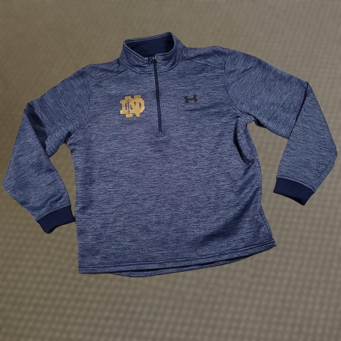 Under Armour Under Armour ColdGear 1/4 Zip Pullover Sweatshirt Mens Large Blue Size US L / EU 52-54 / 3 - 1 Thumbnail