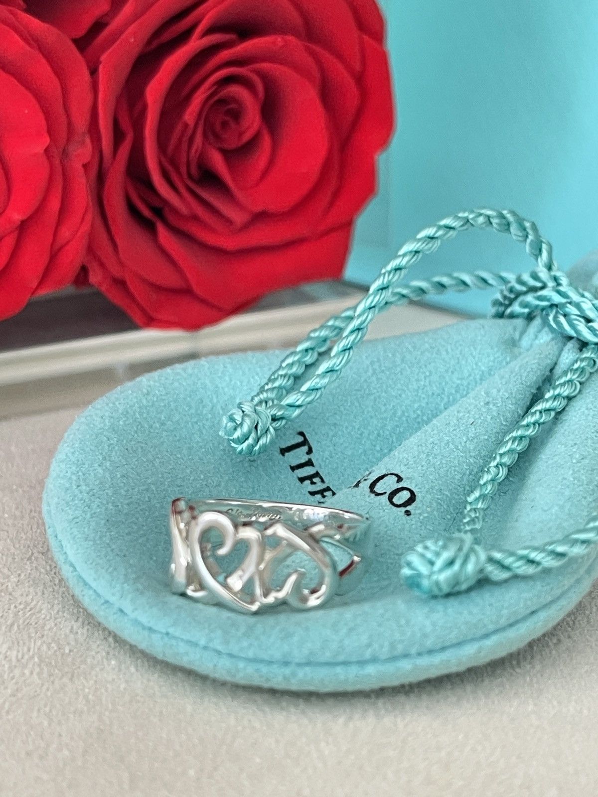 Tiffany & Co. TIFFANY & Co. Paloma Picasso Triple Heart Silver Ring 5 $450 Size ONE SIZE - 3 Thumbnail