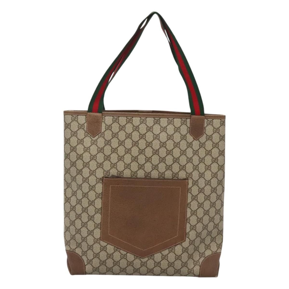 Gucci GUCCI GG Supreme Web Sherry Line Tote Bag Pvc Beige 002 904 Size ONE SIZE - 2 Thumbnail