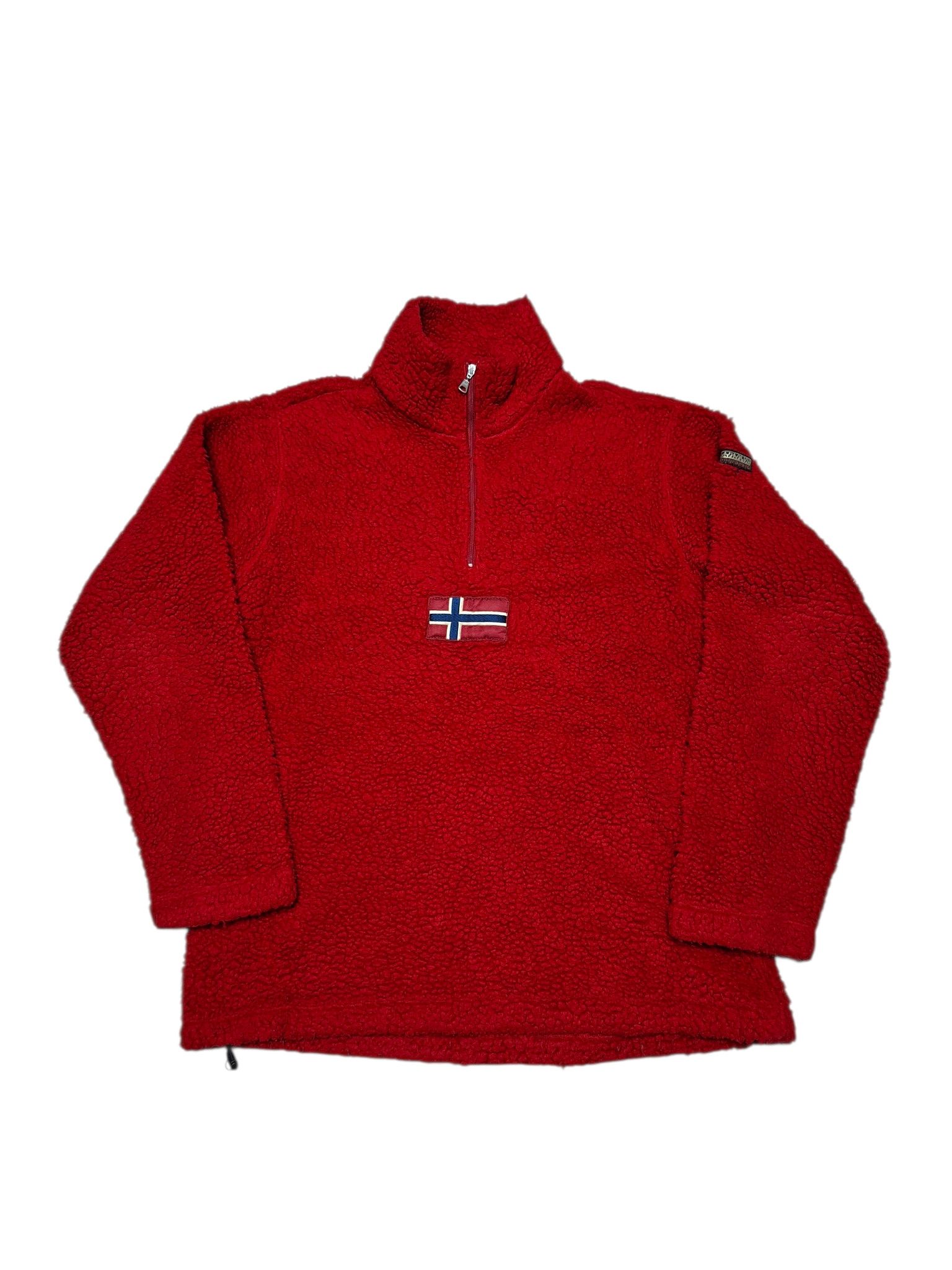 Napapijri NAPAPIJRI VINTAGE BIG LOGO NORWAY FLAG FLEECE 1/3 SWEATSHIRT Size US S / EU 44-46 / 1 - 1 Thumbnail