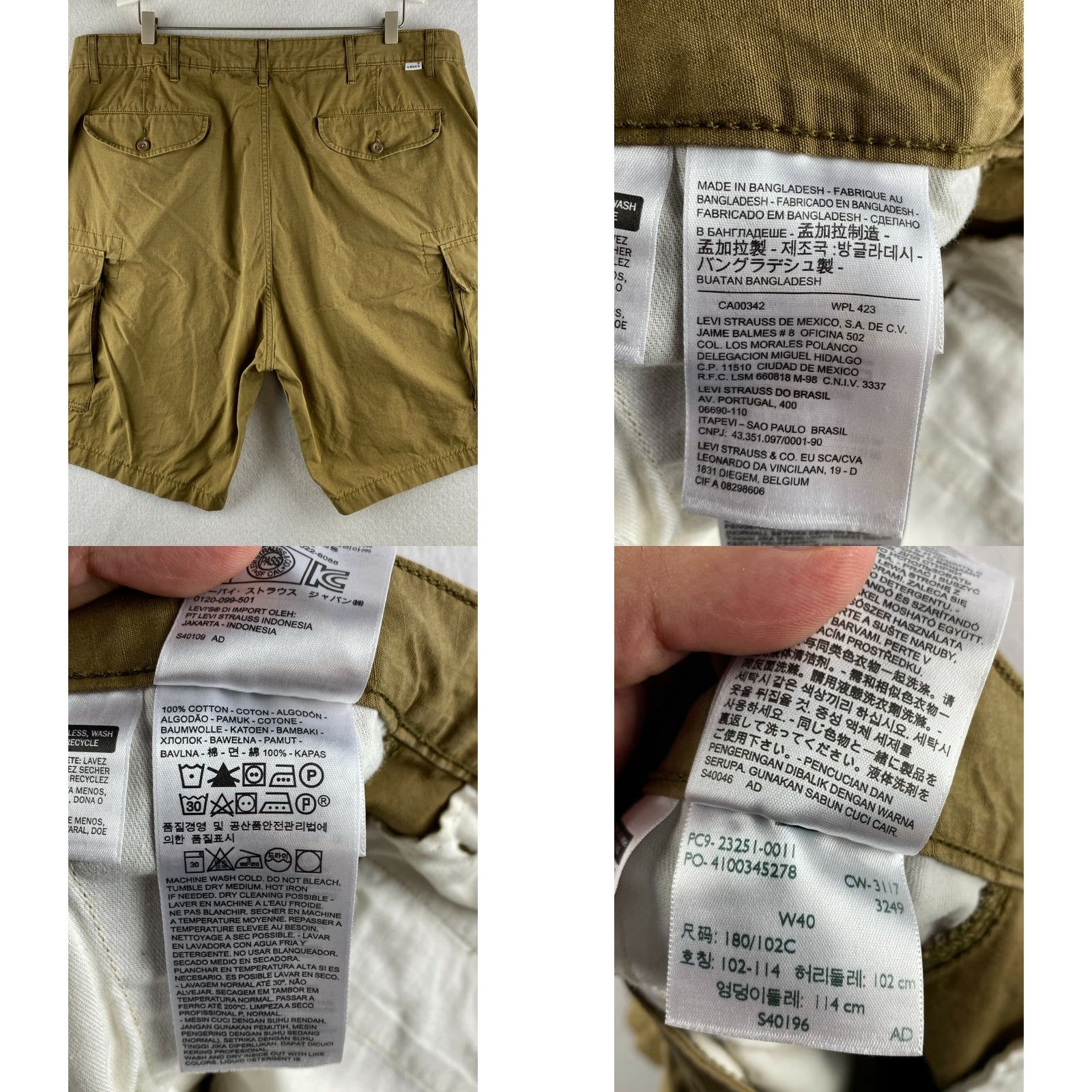 Levi's Levi's Cargo Shorts Mens 40 Khaki Cotton Flap Pockets Hiking Comfort Utility Clothing Size US 40 / EU 56 - 8 Thumbnail