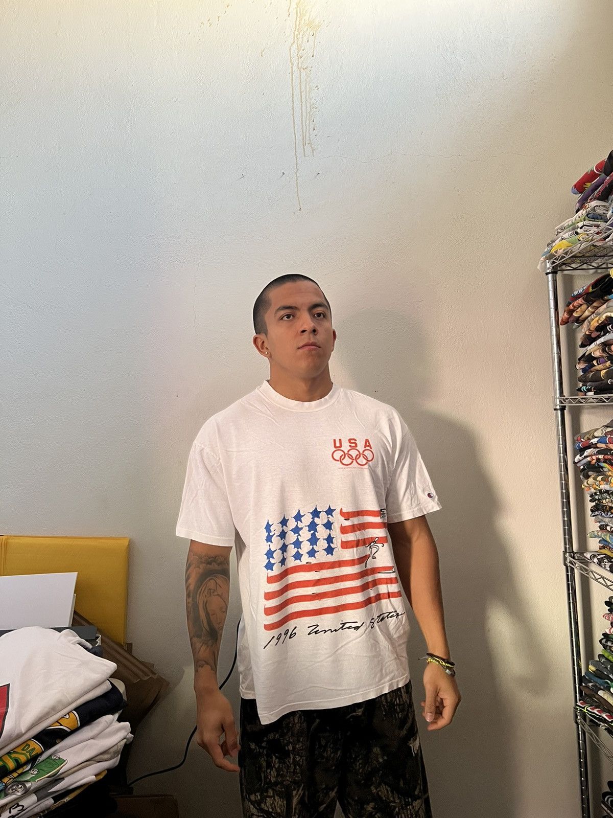 Champion 1996 Atlanta Olympics Flag Single Stitch Art Tee Size US XL / EU 56 / 4 - 3 Thumbnail