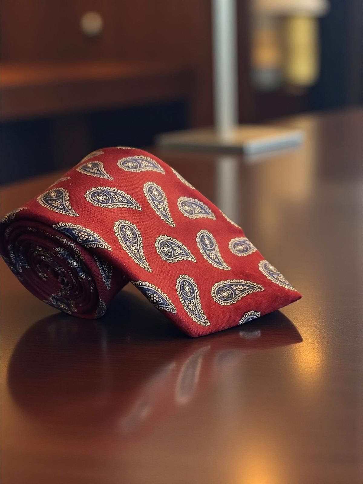 Robert Talbott Robert Talbott Hand-Sewn Silk Paisley Tie - Red Size ONE SIZE - 2 Thumbnail