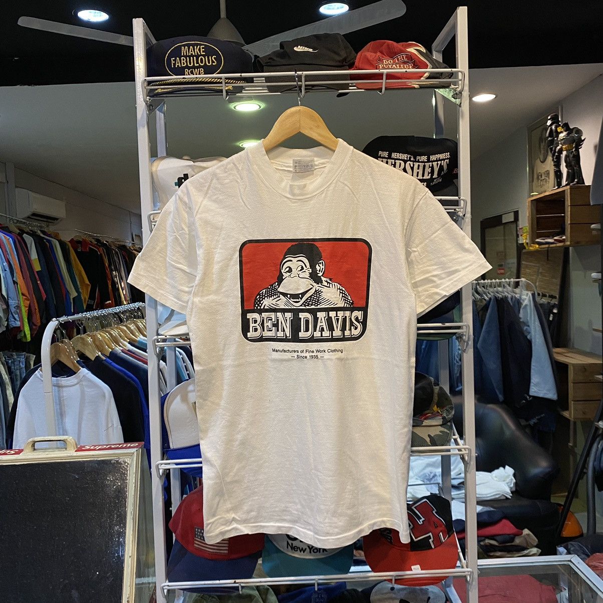 image of Vintage Ben Davis By Hanes Tee Made Usa Skategang Big Logo in White, Men's (Size Medium)