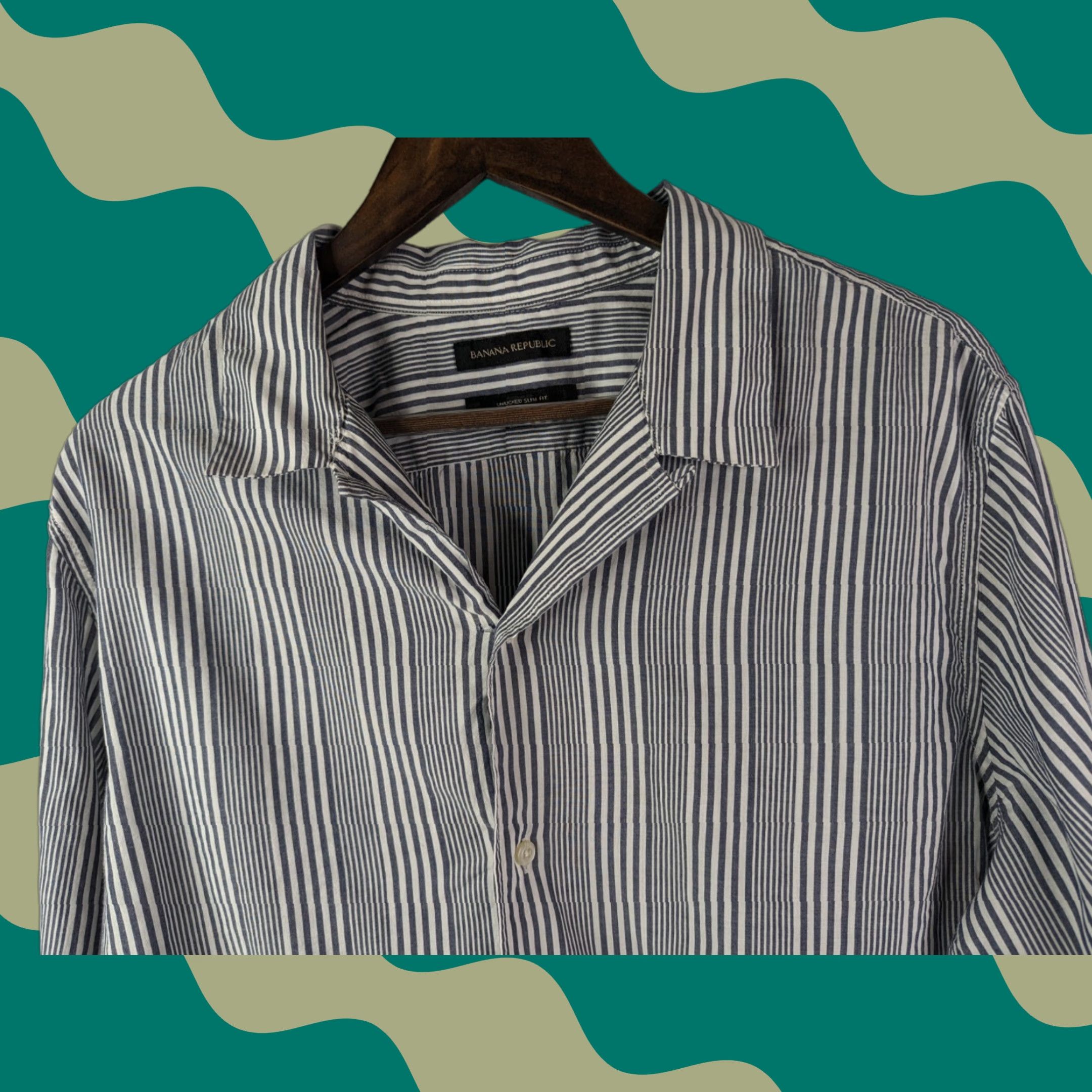 Banana Republic Banana Republic Shirt Men XL Cotton Striped Slim Fit Long Sleeve Button-Up Regular Size US XL / EU 56 / 4 - 1 Thumbnail