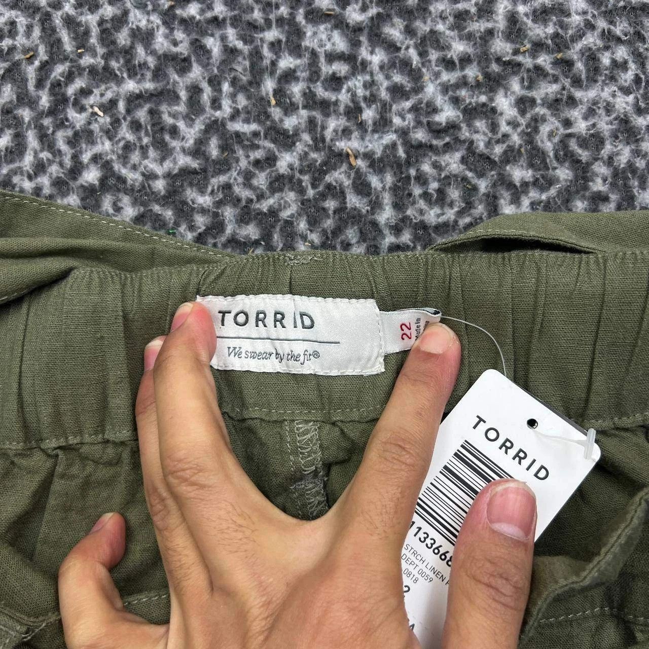 Torrid Torrid Pants Women 22 Pull On Stretch Linen Pockets 42x29 Size 42" / US 20 - 3 Thumbnail