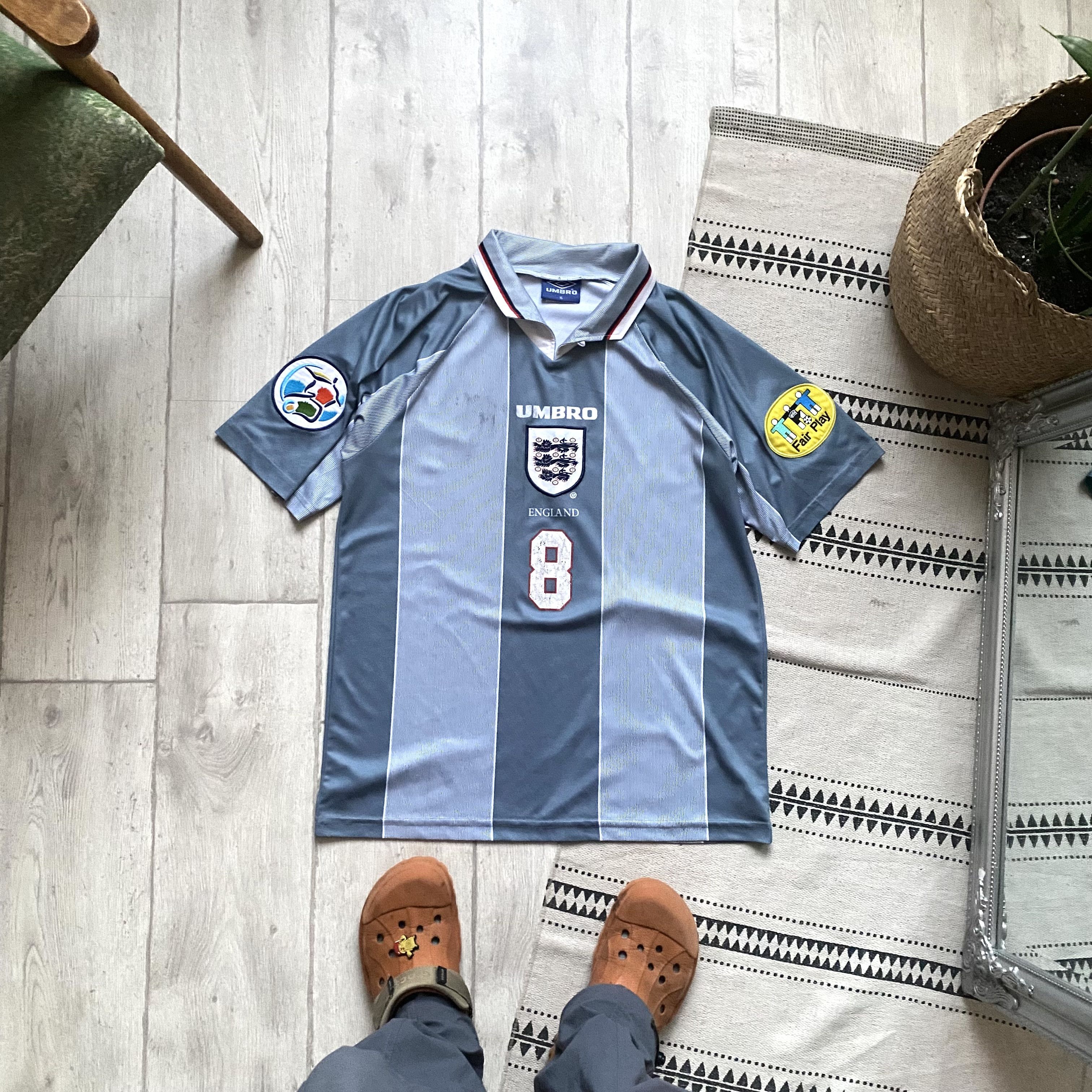 Umbro ⚽️ Vintage 96s Umbro Gascoigne England jersey #8 Soccer Size US L / EU 52-54 / 3 - 2 Thumbnail