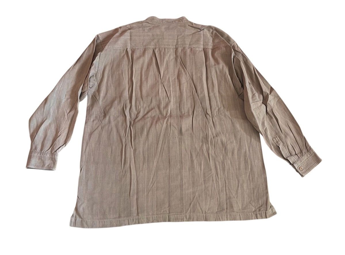 Issey Miyake Vintage issey miyake washed light brown collarless shirt Size US L / EU 52-54 / 3 - 6 Thumbnail