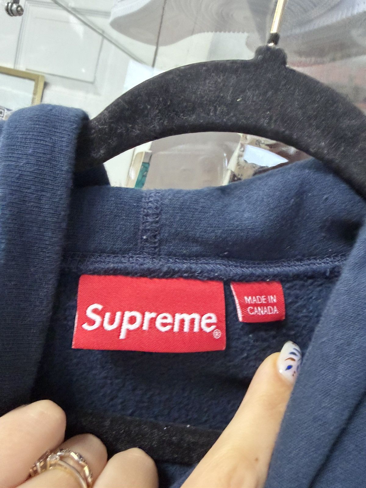 Supreme Supreme Lafayette Store Hoodie (Navy) Size US L / EU 52-54 / 3 - 3 Thumbnail