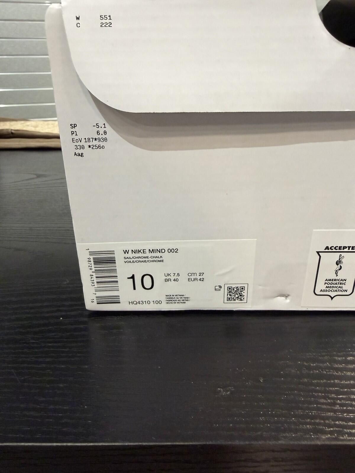 Nike Size 10W - Nike Mind 002 Women's Sail HQ4310-100 BRAND NEW Size US 10 / IT 40 - 10 Thumbnail