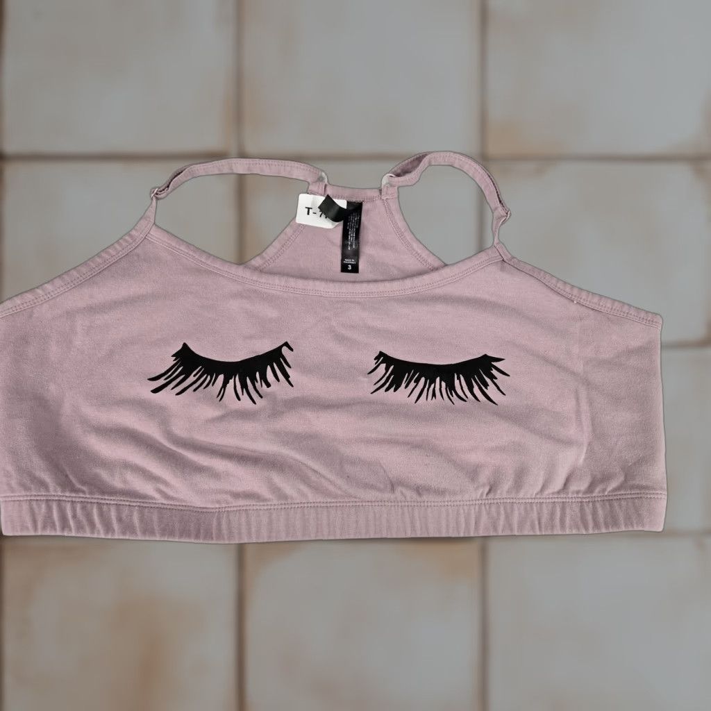 Torrid Women Bra 3 Light Mauve Sleep Eyelash Bralette Wireless Pullover in Pink